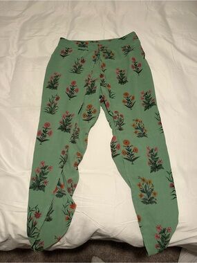 Green Floral Women's Pants